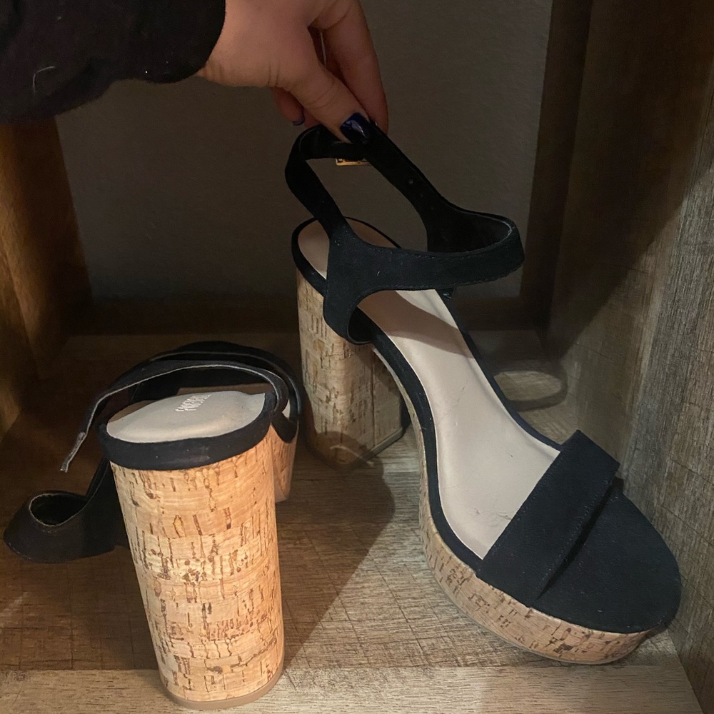 Black platform heels